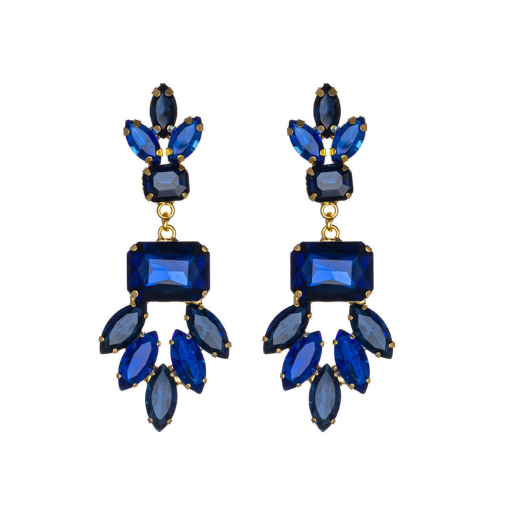 Showy festive earrings rhinestone