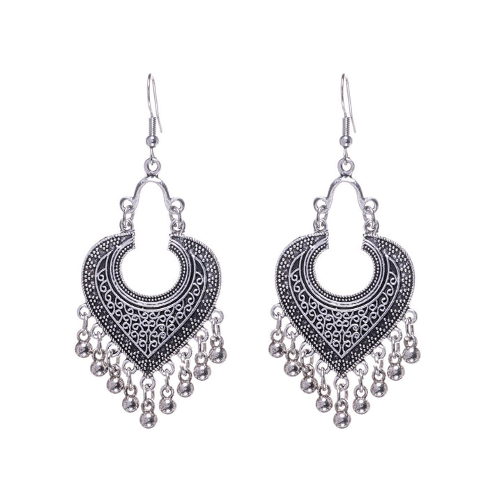 Hjärtörhängen med hängande pärlor