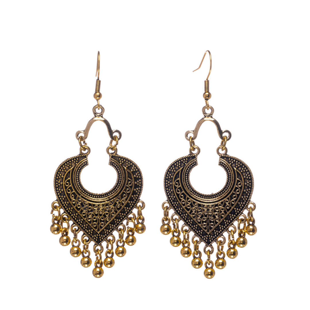 Hjärtörhängen med hängande pärlor