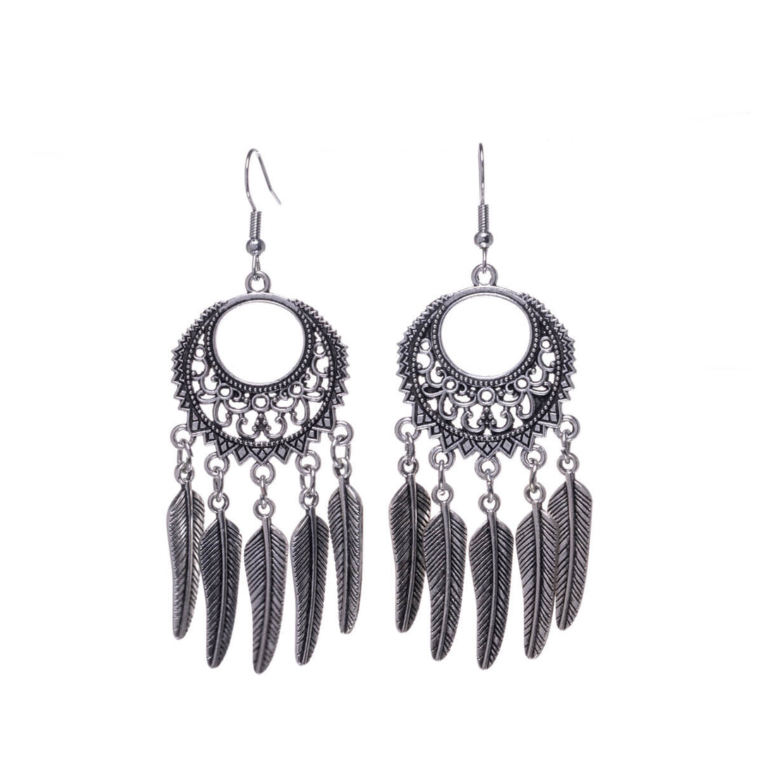 Bohemiska örhängen med hängande vallmo