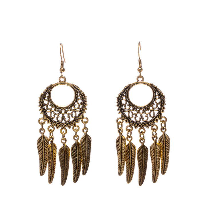 Bohemiska örhängen med hängande vallmo