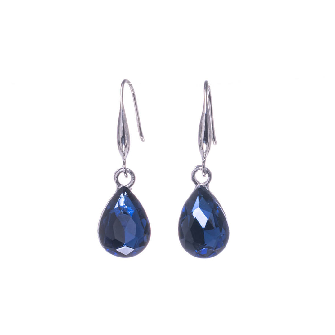 Glass stone teardrops hanging earrings