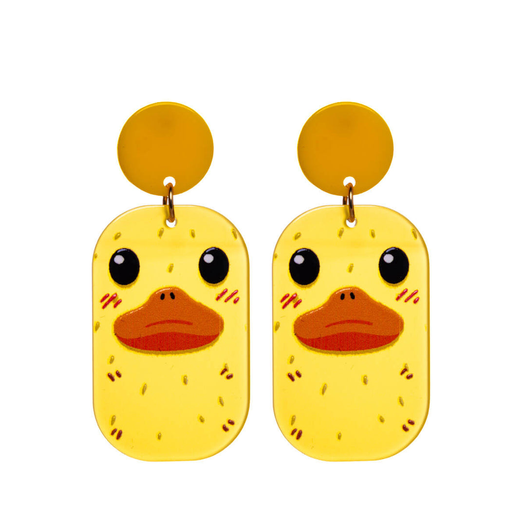 Hanging plastic animal figure earrings