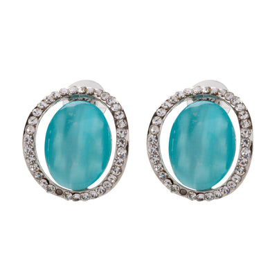 Glass oval earrings