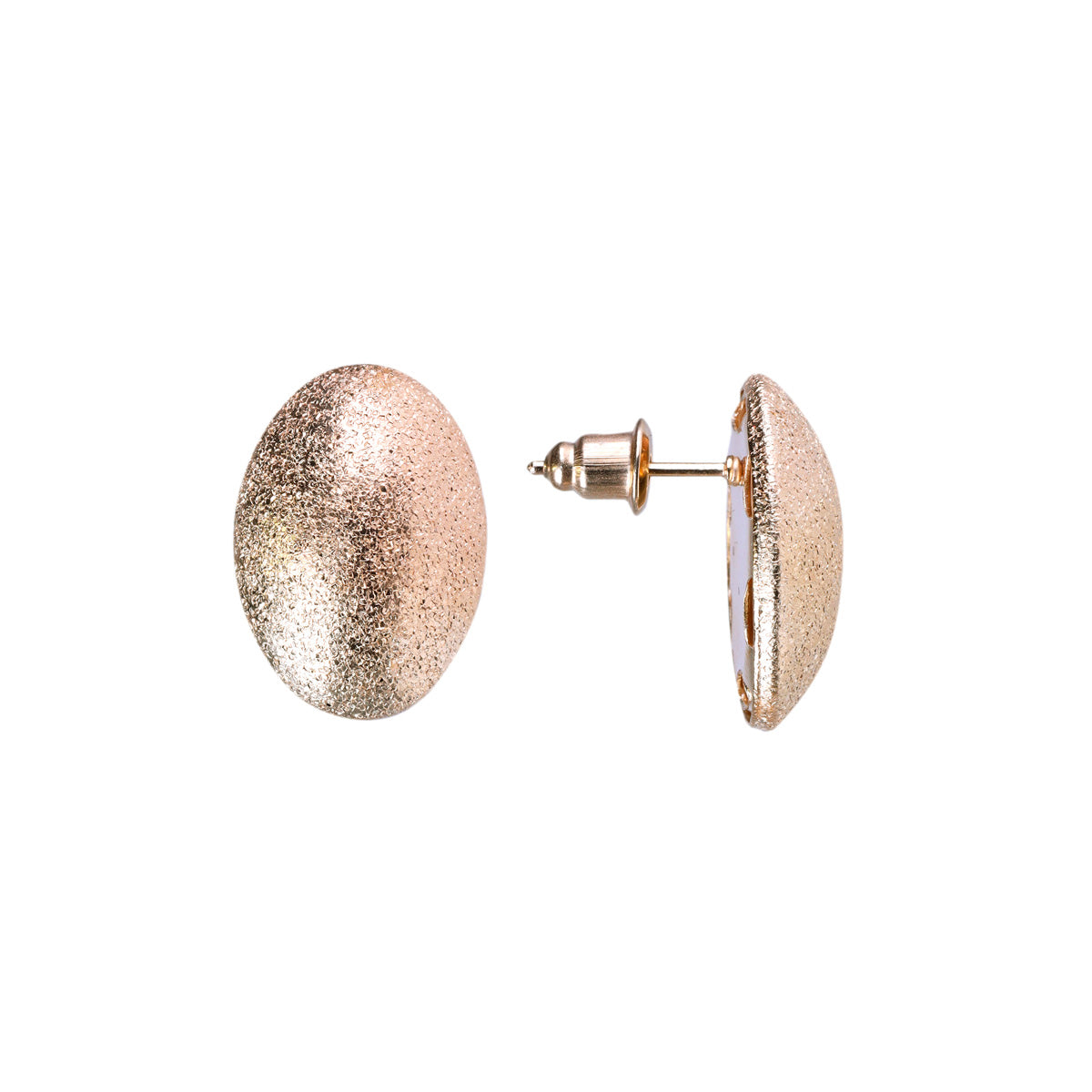 Glittering oval earrings