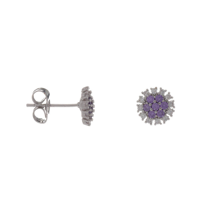Round zirconi party earrings