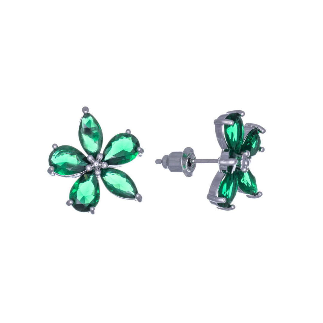 Zirconia flower earrings