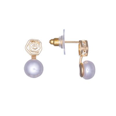 Slender hanging pearl earrings