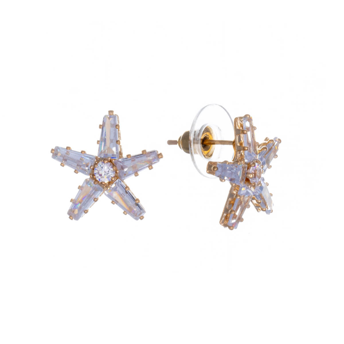 Sparkling stone starfish earrings