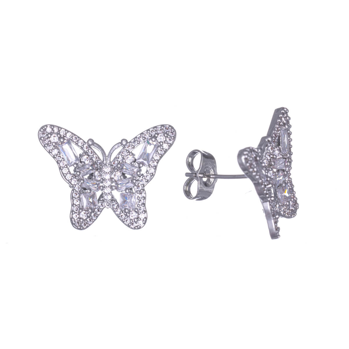Zirconia butterfly earrings
