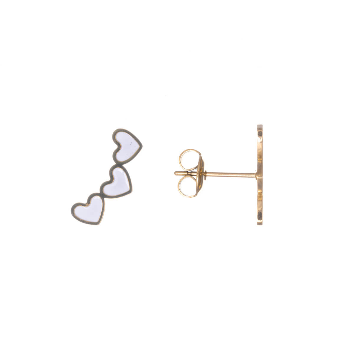 Three hearts earrings (Steel 316L)