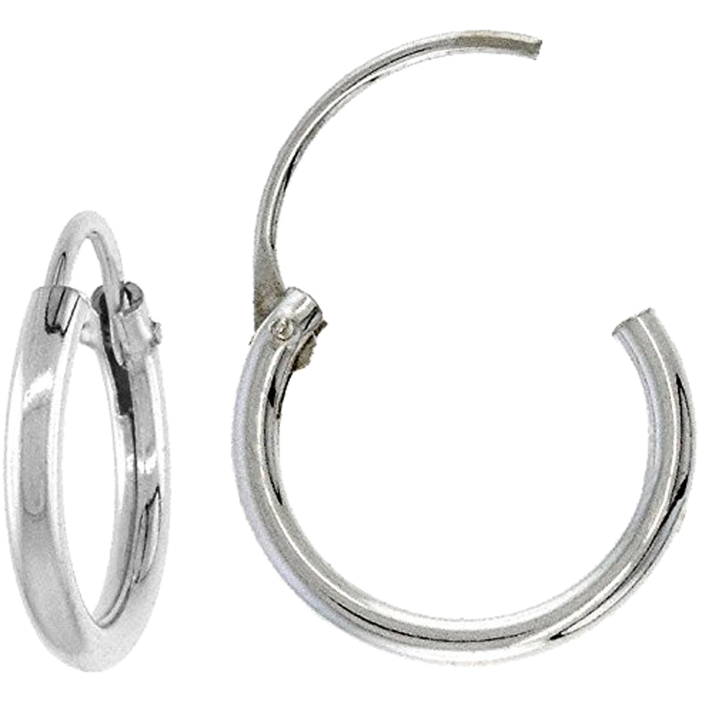 Steel ring earrings 12mm