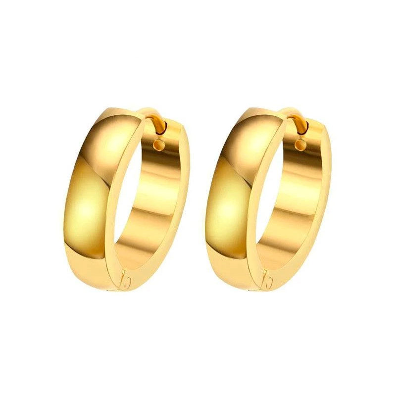 Steel ring earrings 4mm