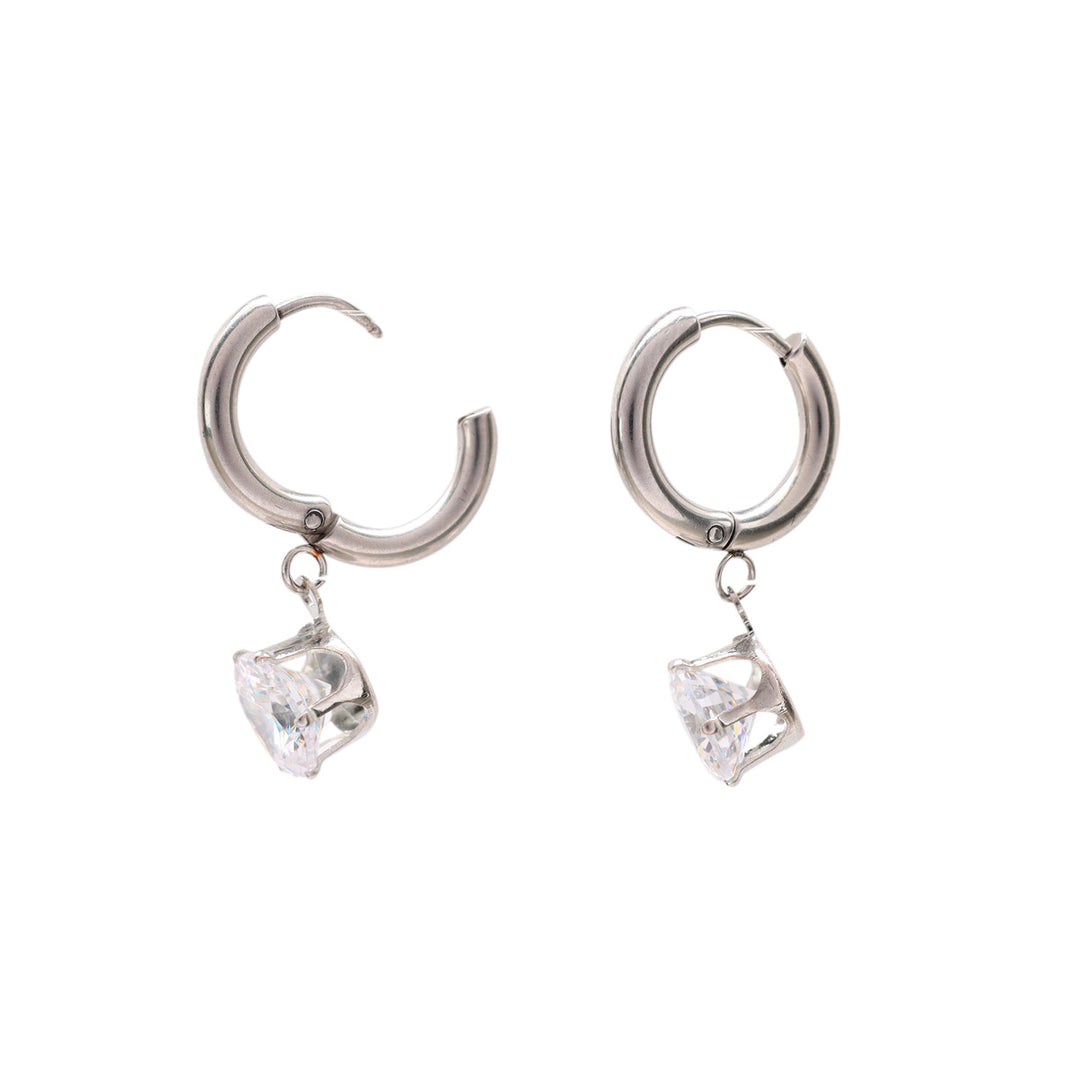 Steel ring with glass stone (steel 316L)