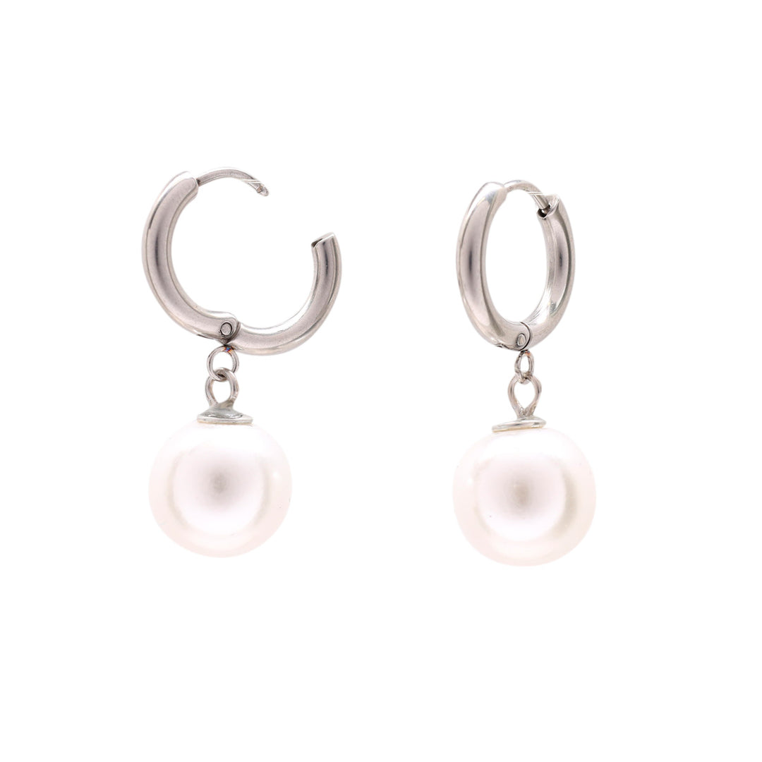 Pearl Steel Ringörhängen (Steel 316L)