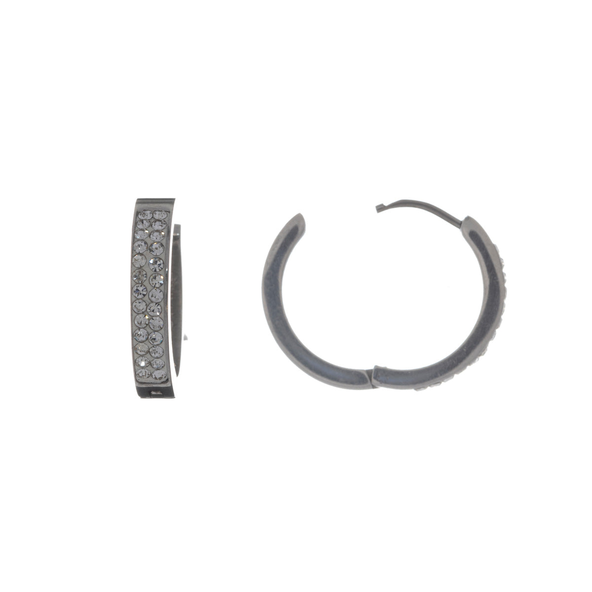 Stenstål ringörhängen 2 cm