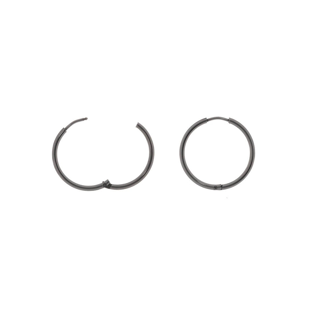 Narrow steel ring earrings 18mm