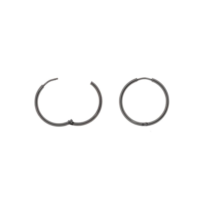 Narrow steel ring earrings 18mm