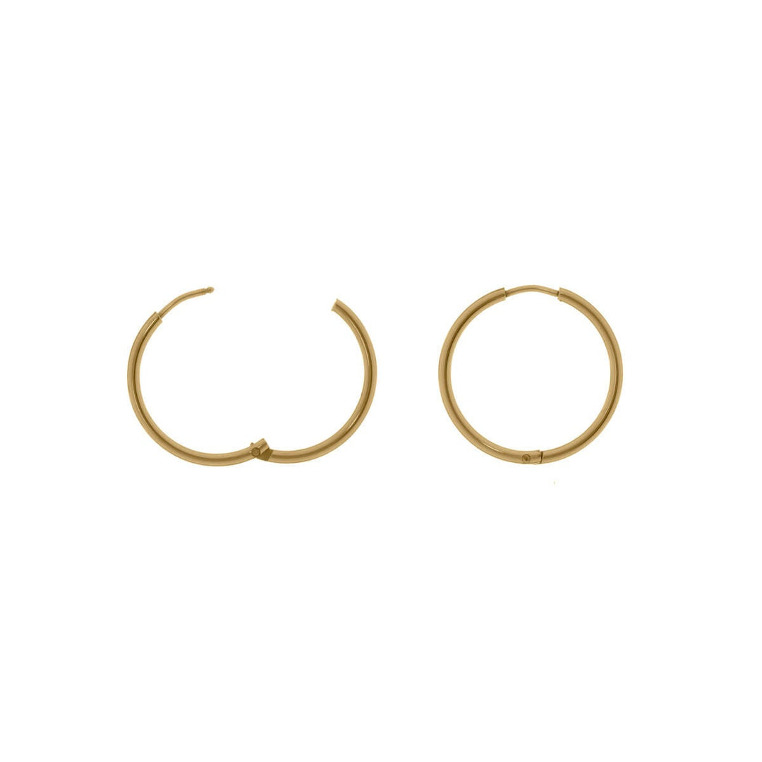 Narrow steel ring earrings 18mm