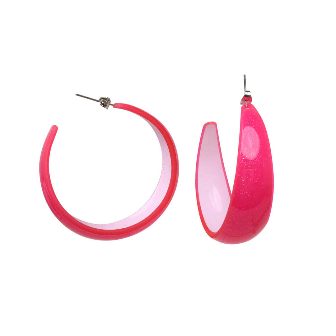 Colorful plastic ear hoops, 5 cm - Ninja.fi