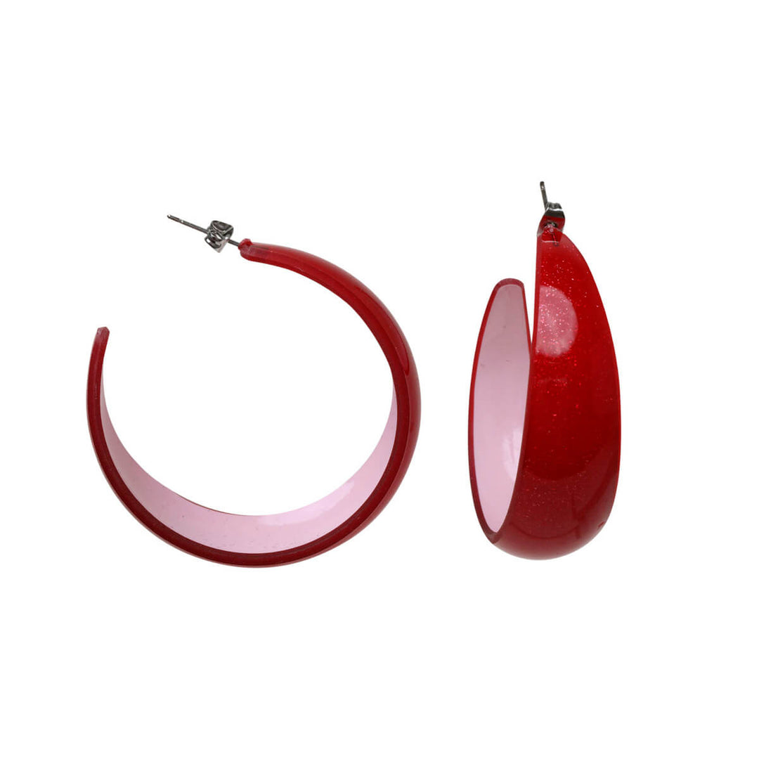Colorful plastic ear hoops, 5 cm - Ninja.fi