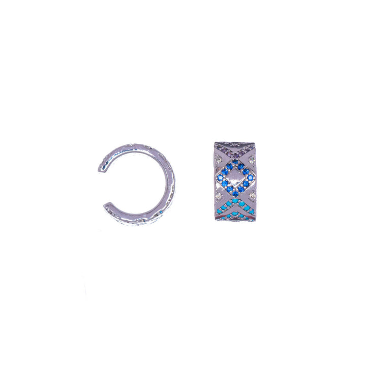 Multicolored zirconia cartilage Ear cuff 2pcs