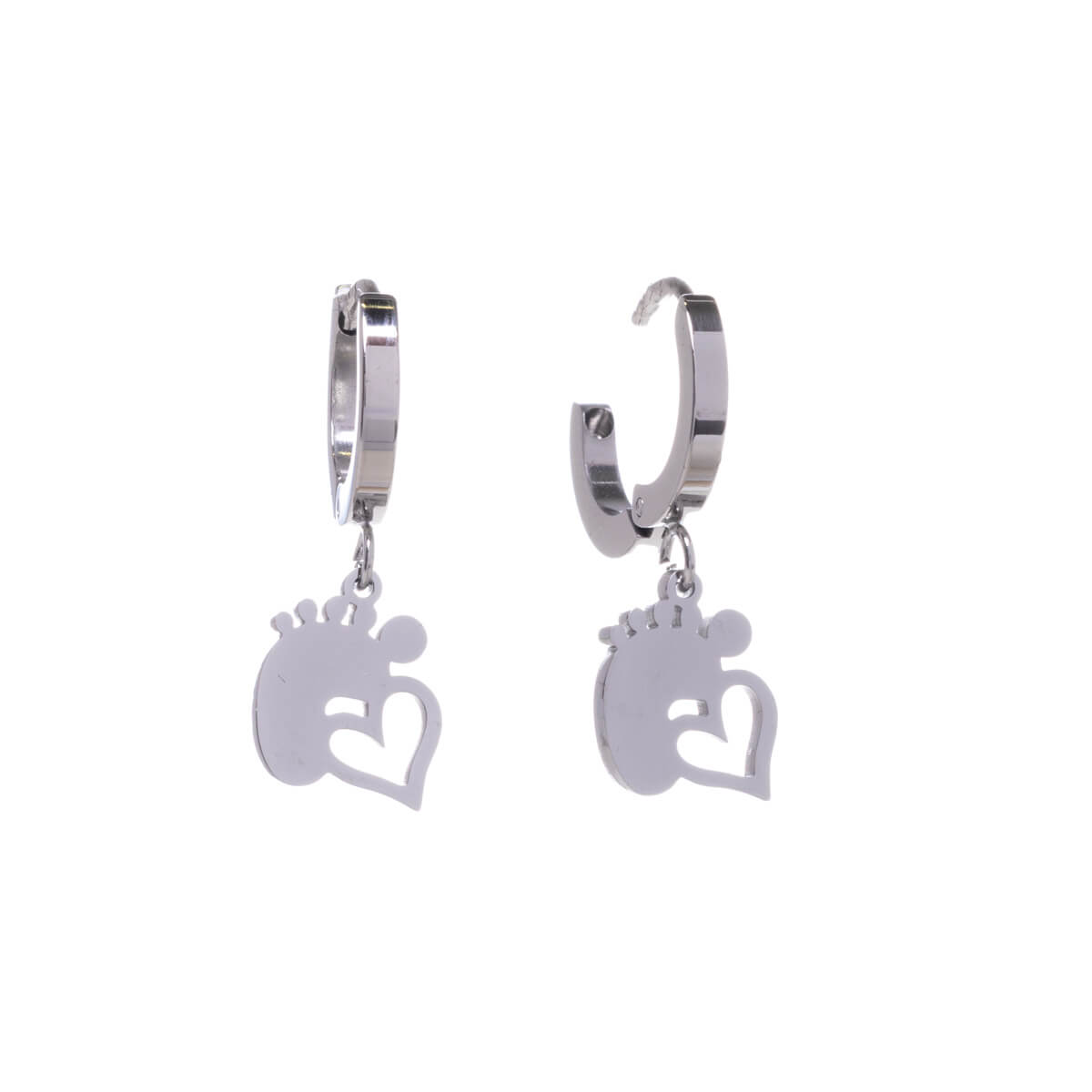 Heart pendant earring earrings (steel 316L)