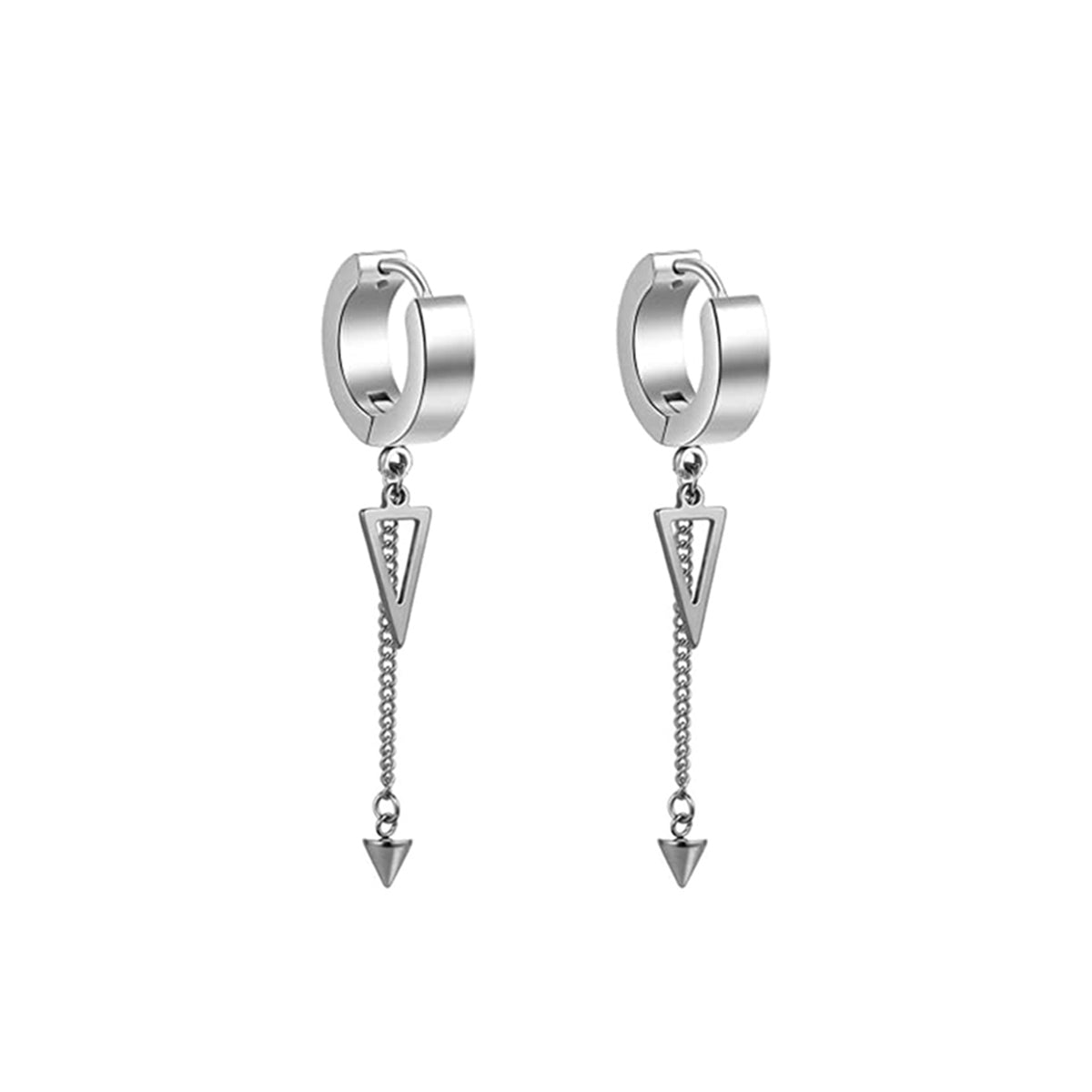 Spike pendant earrings chain earrings (Steel 316L)