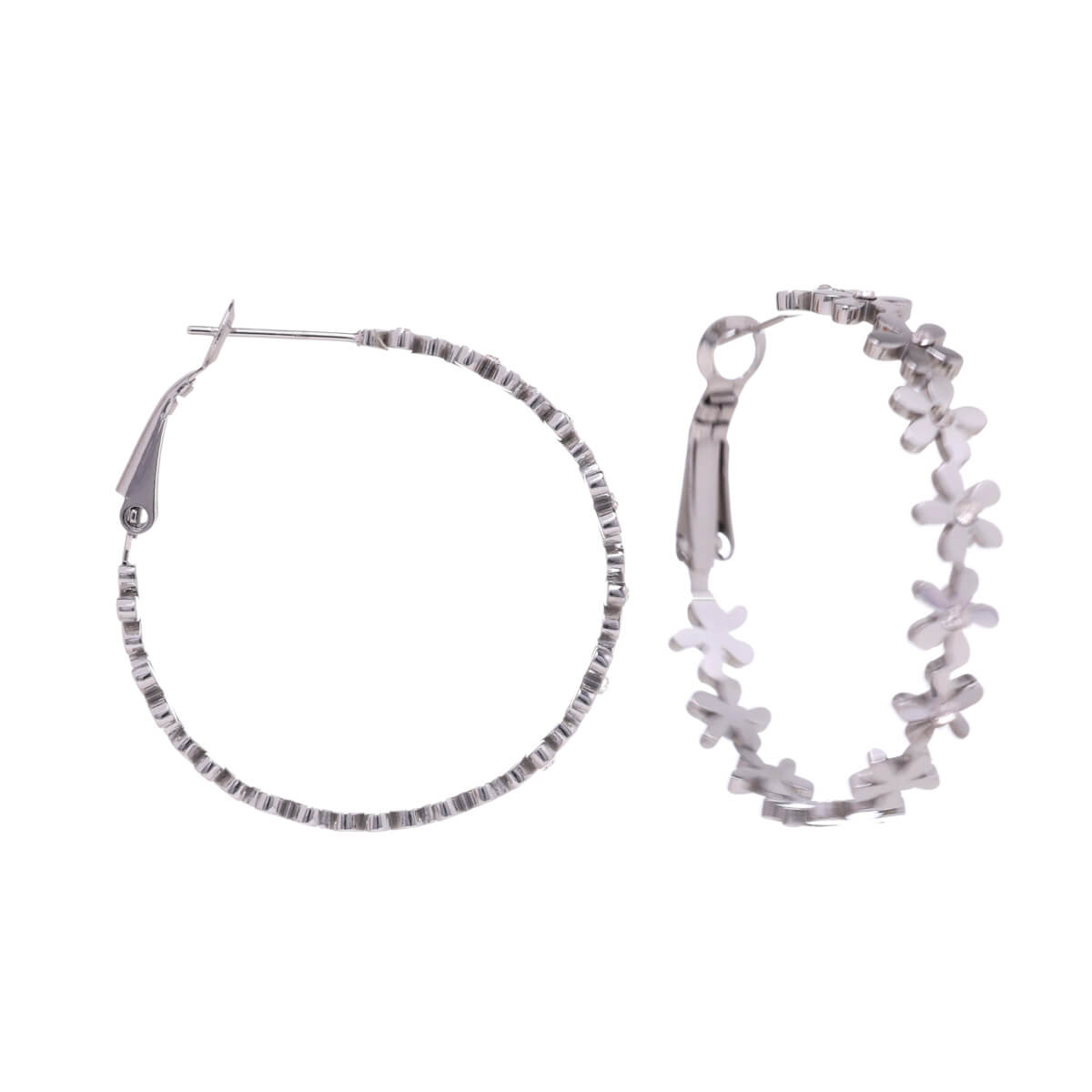 Floral earrings ring earrings 3,2cm (Steel 316L)
