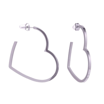 Heart earrings ring earrings (Steel 316L)