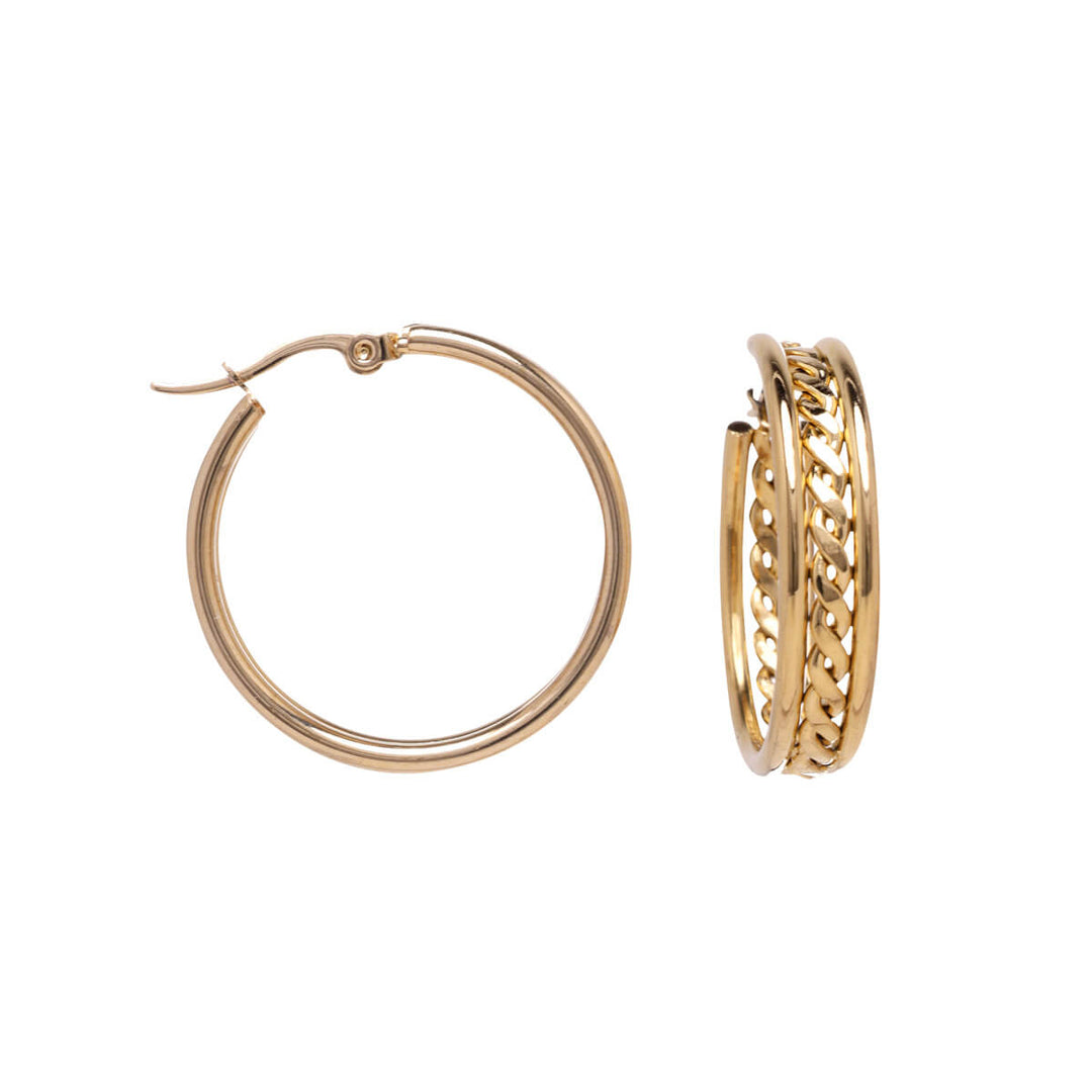 Texturerat örhänge ring ring örhängen ø2,6cm (18k stål 316L)