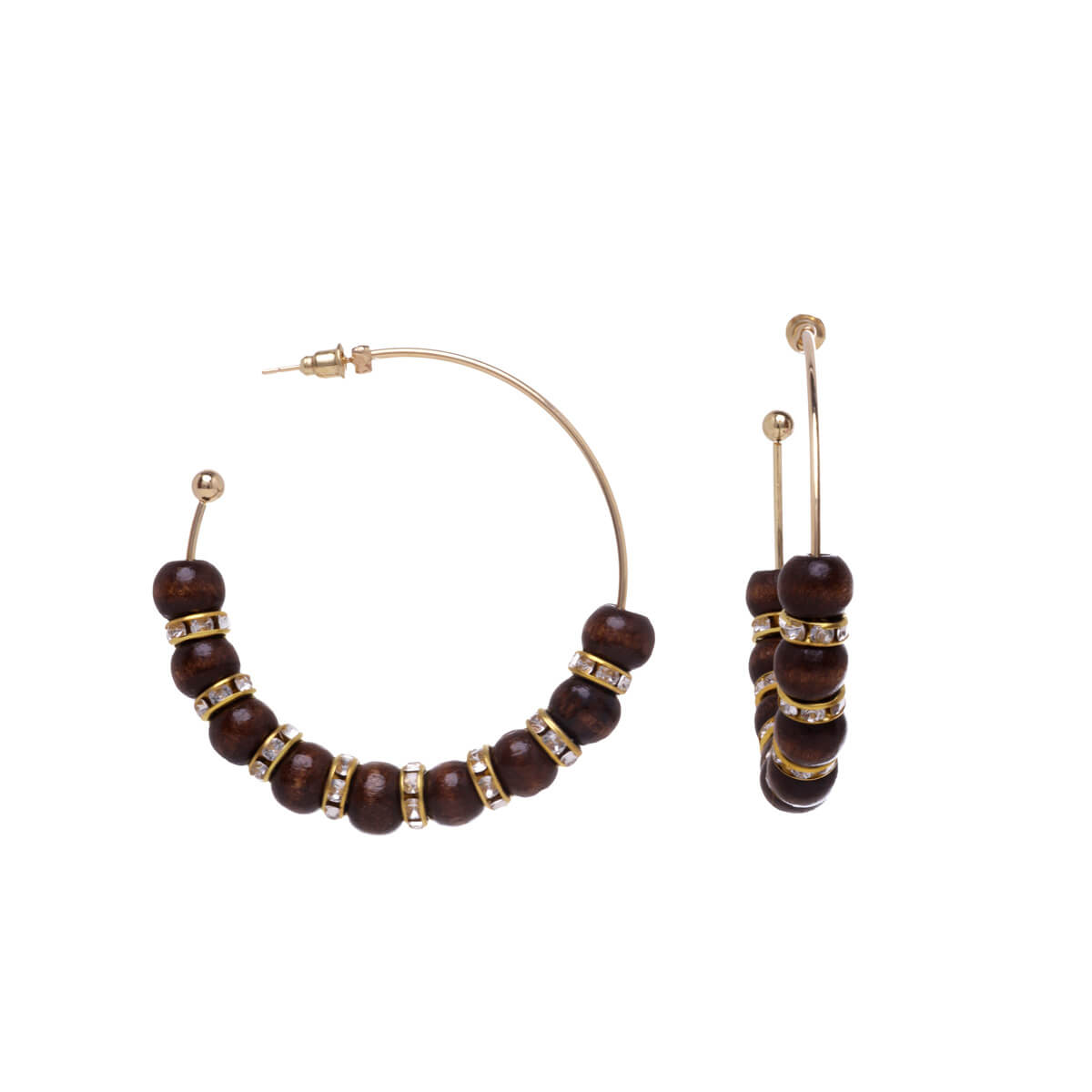 Bead earrings with glittering stones