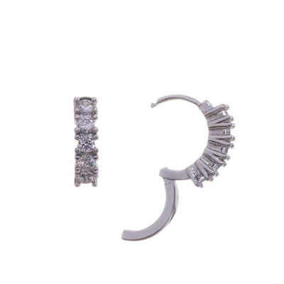 Curved zirconia earrings with 5 stones