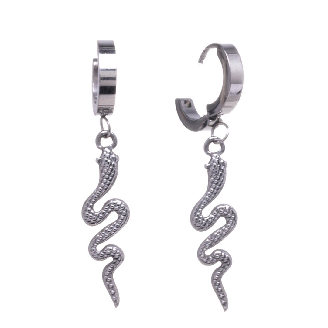 Snake pendant earrings earrings (Steel 316L)