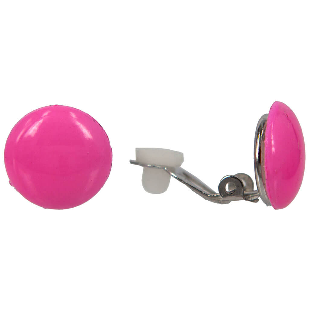 Round flat button clip earrings (Steel 316L)