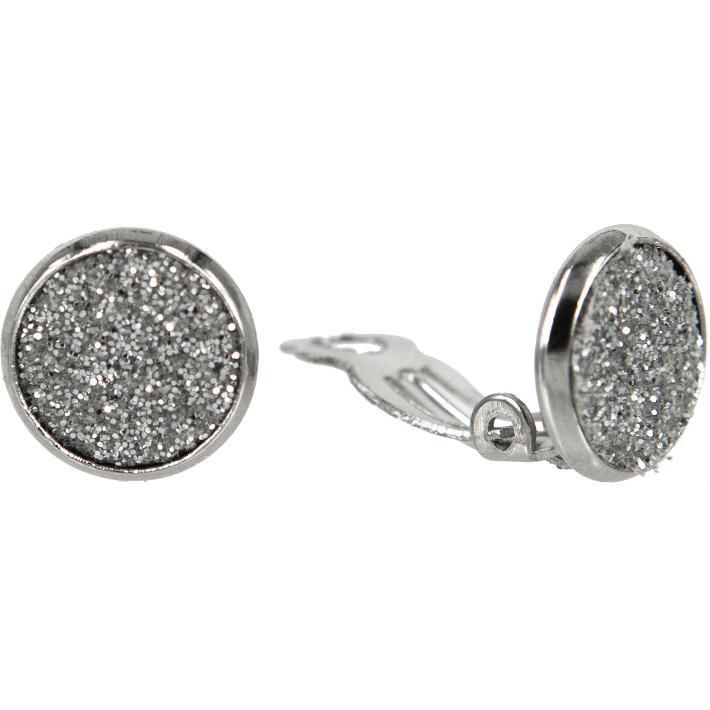 Glittering clip earrings 12mm