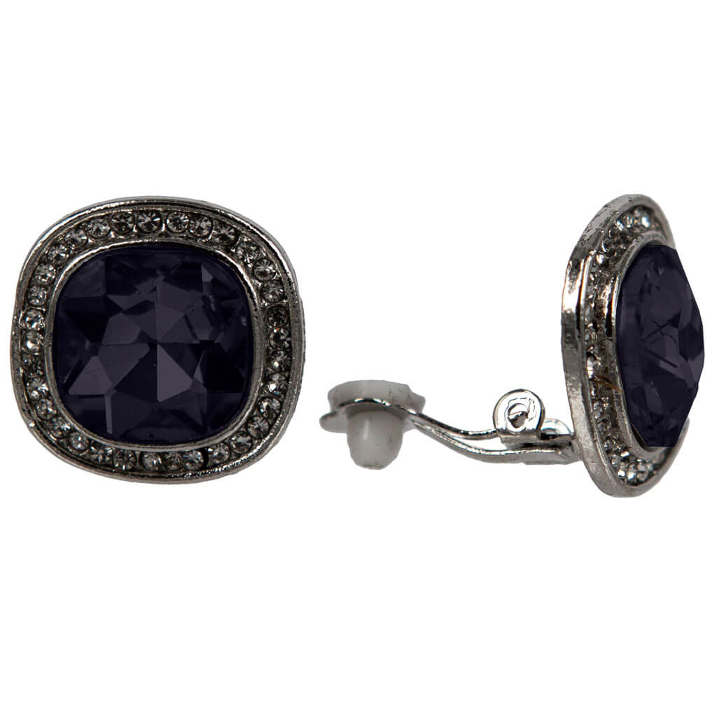 Rhinestone clip earrings