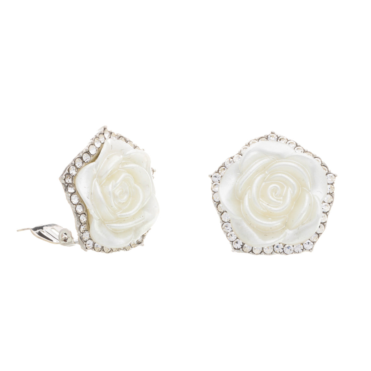 Rose clip earrings