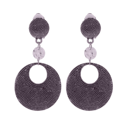 Round clip-on earrings with stones