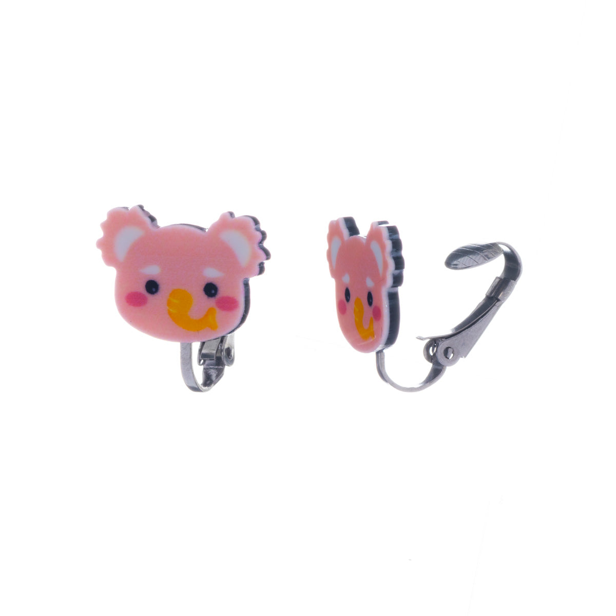 Children's koala clip earrings
