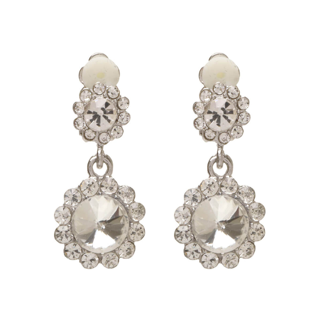 Hängande strassklippörhängen