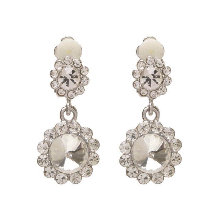 Hängande strassklippörhängen