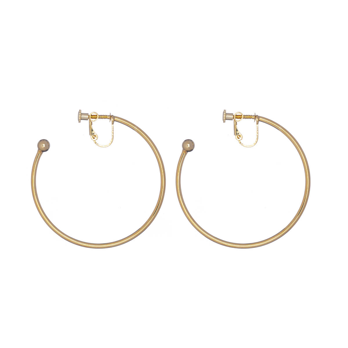 Gold plated earrings clip earrings 5cm