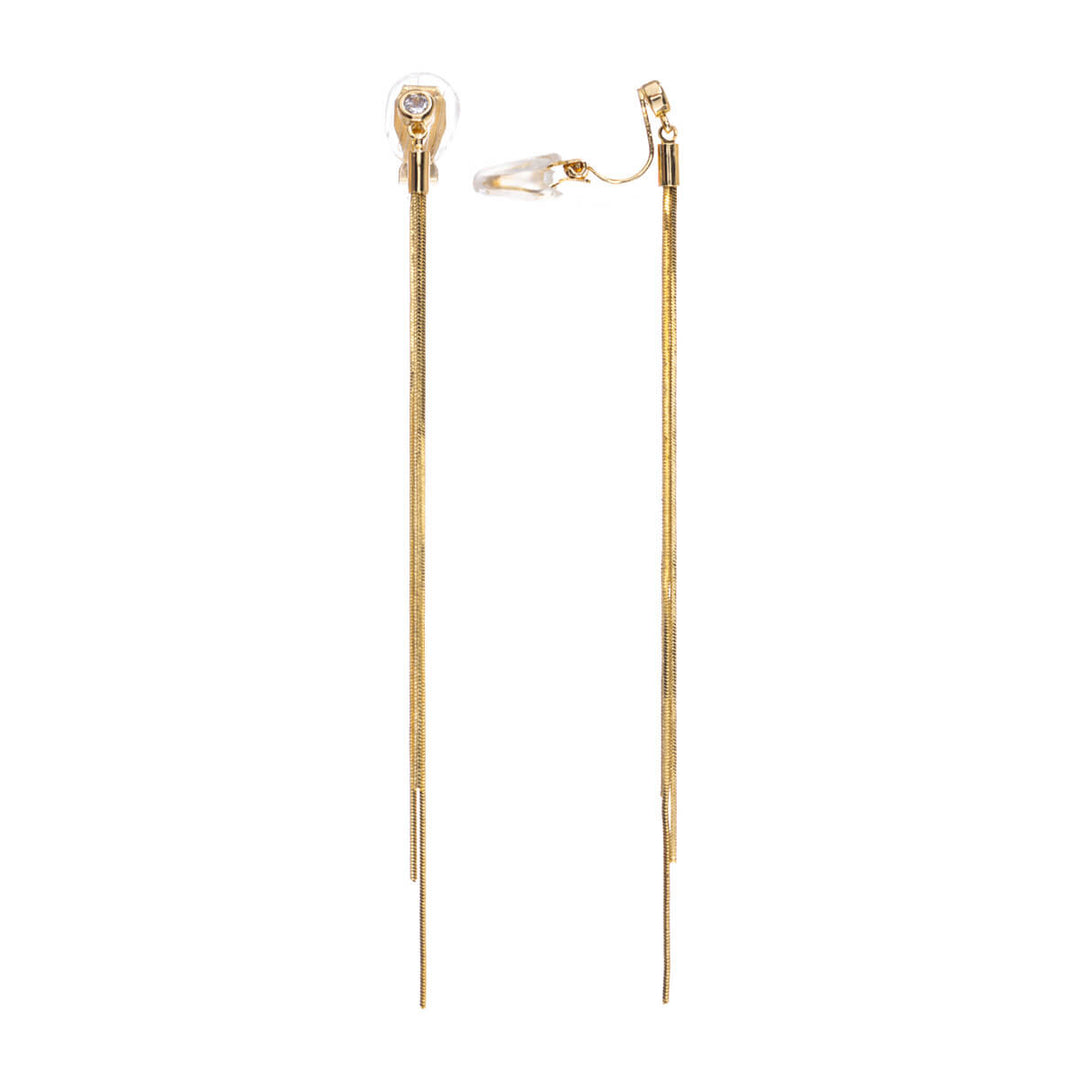 Hängande kedjeklippörhängen med zirkoniumsten