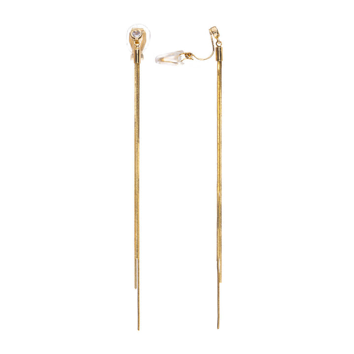 Hängande kedjeklippörhängen med zirkoniumsten