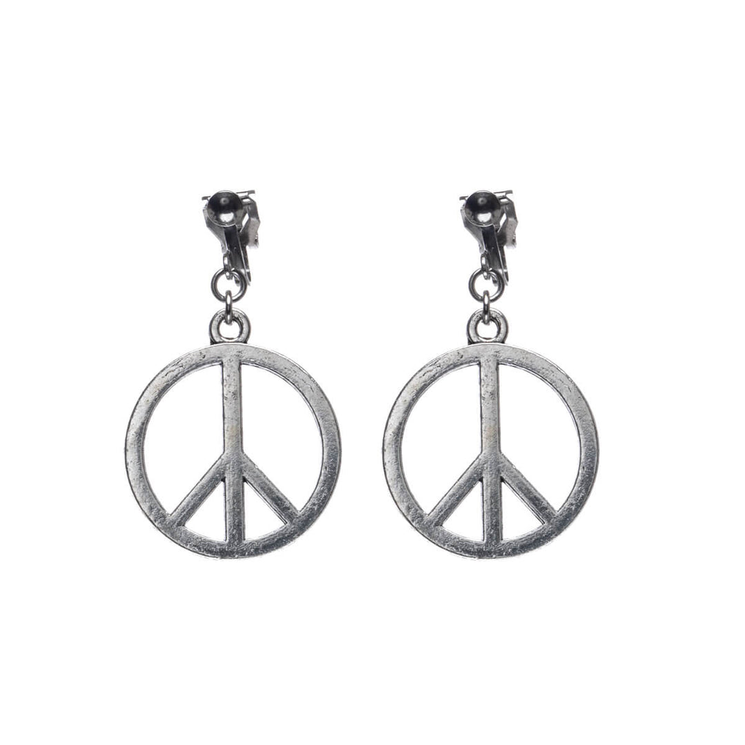 Peace sign clip earrings (Steel 316L)
