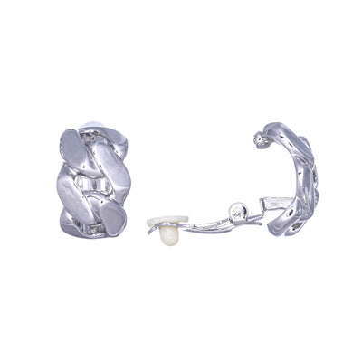 Armour chain half ring clip earrings