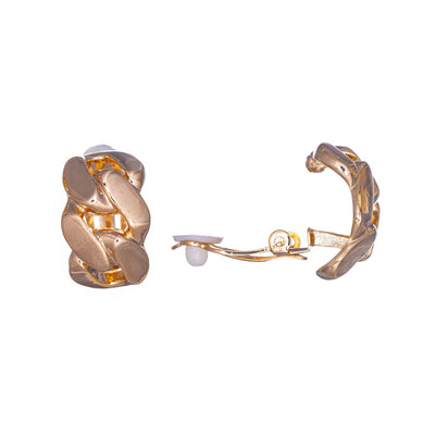 Armour chain half ring clip earrings
