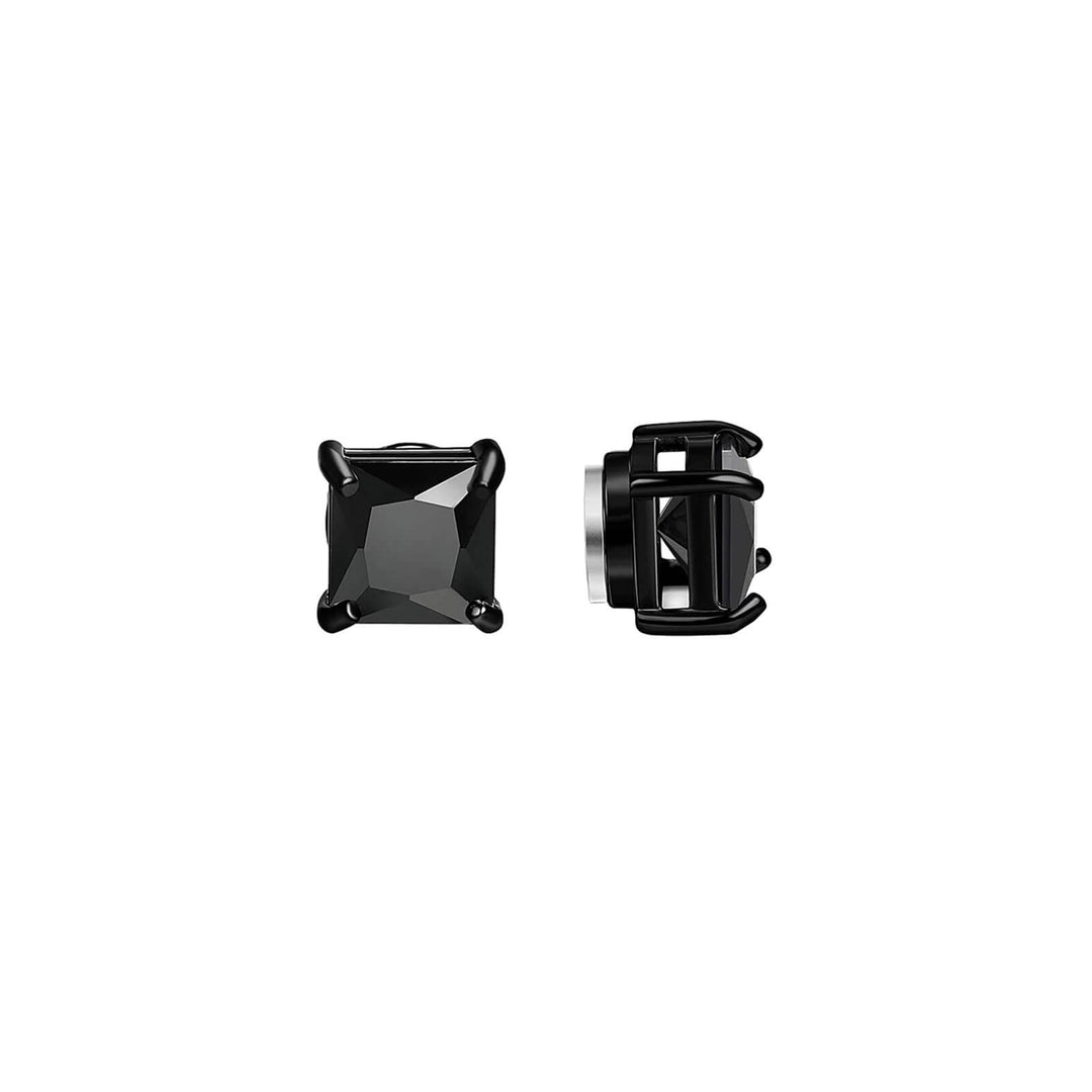 Zirconia square magnet earrings 6mm (Steel 316L)