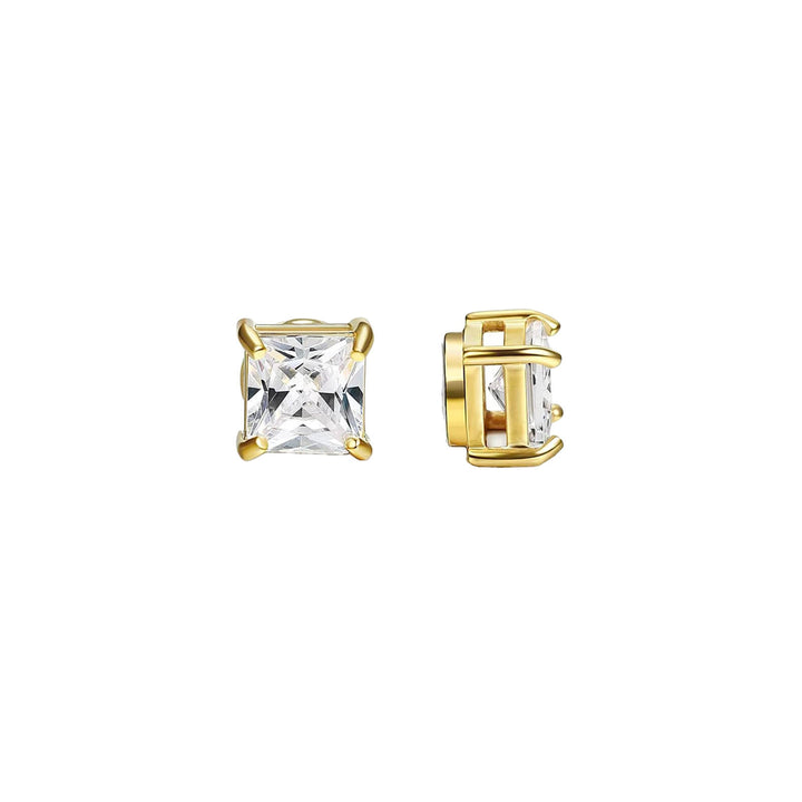 Zirconia square magnet earrings 6mm (Steel 316L)